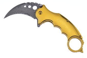 4 7/8" Tiger Usa Damascus Karambit