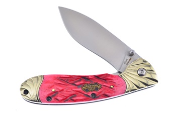 Dk Red Jigged Bone Liner Lock