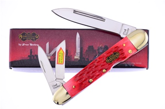 Red Walnut Bone Lockback Whittler