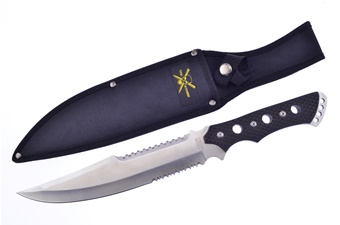 Bowie Black Handle W/Sheath 15.5"