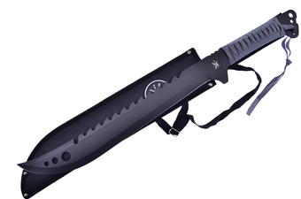 Grey Cord Wrap Machete W/Sheath