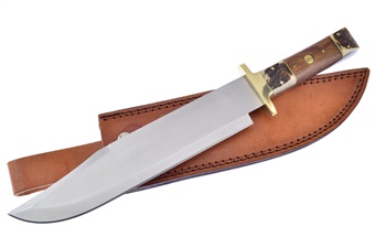 Wood/Desert Sand 4116g Full Tang Bowie W/Leather Sheath