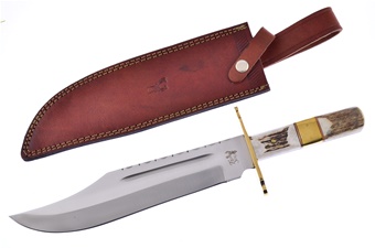 Trophy Stag Bowie W/Sheath 16"