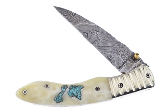 White Smoothbone Damascus Blade