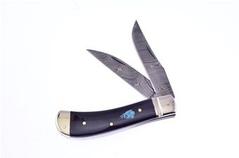 Buff.Horn Dm Horse Turquoise Inlay