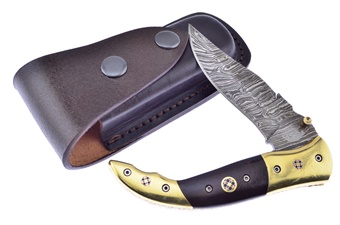 Vfd Brown Bone Damascus Folder