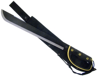 Black/Yellow Composite Machete W/Sheath