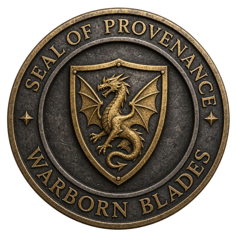 The Seal of Provenance — a struck iron and gold medallion bearing the winged dragon shield
